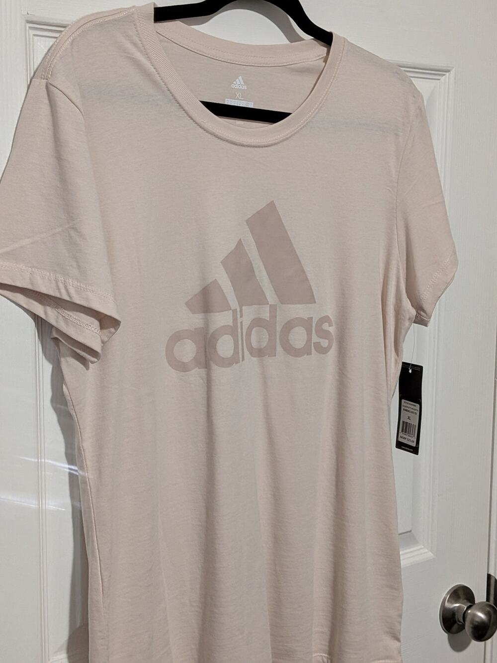 NWT Adidas Golf Classic Logo Crew Neck Short Sleeve Tee Pale Pink XL